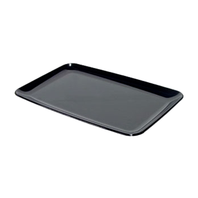 PET25/Case Black/Clear Sabert Nova 12" Flat Catering Tray with Dome Lid 